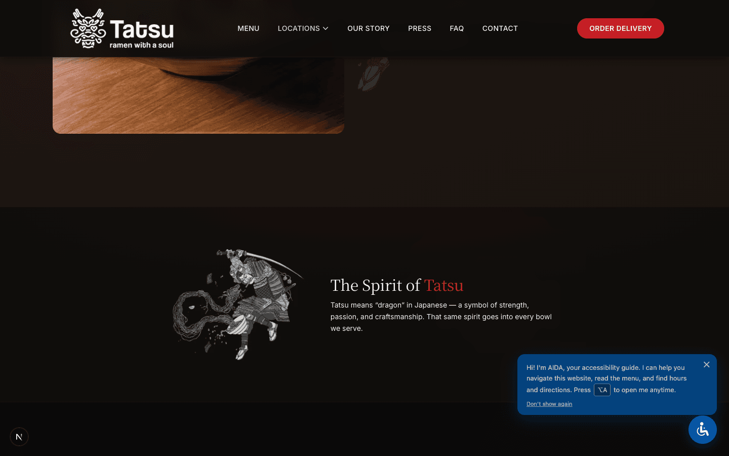 Homepage footer area — location finder, press features, and call-to-action sections